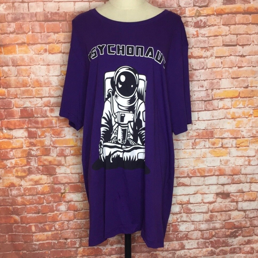Purple Graphic Psychonaut Retro Graphic Tee